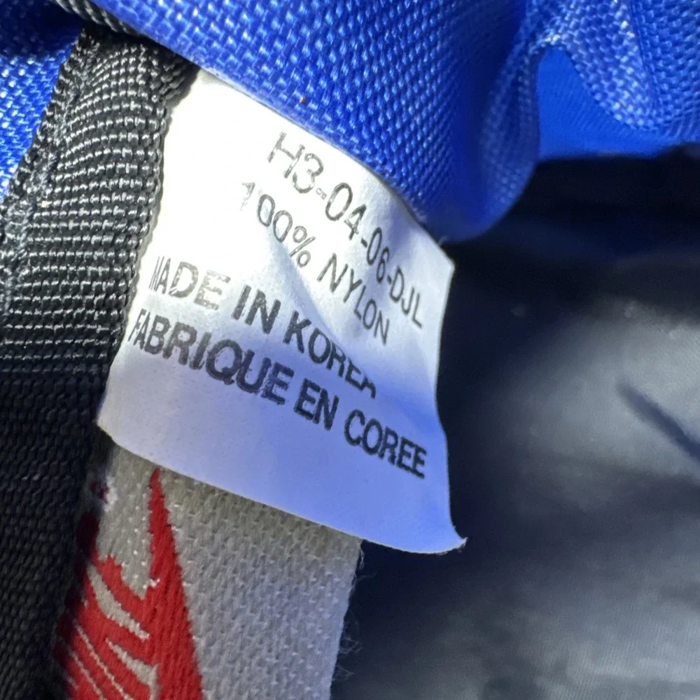 VTG Nike 90s Blue Black Gym Bag  Athletic Performance Nylon Made in Korea Retro
